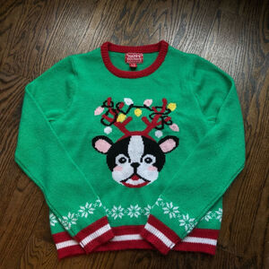 Girls' Happy Holidays Christmas Sweater L/G Green